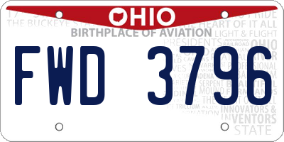 OH license plate FWD3796