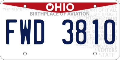 OH license plate FWD3810