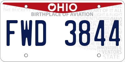 OH license plate FWD3844