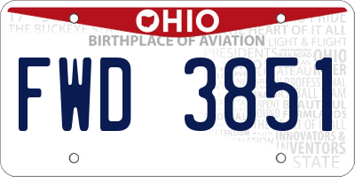 OH license plate FWD3851
