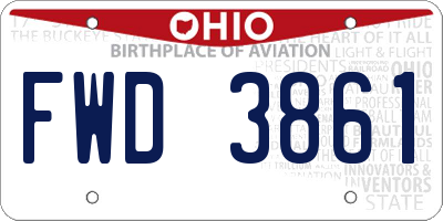 OH license plate FWD3861