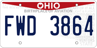 OH license plate FWD3864
