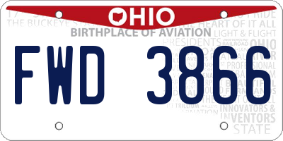 OH license plate FWD3866