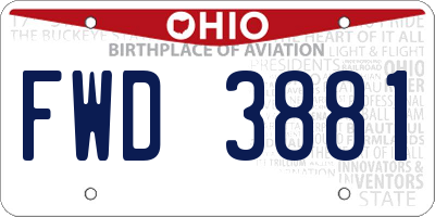 OH license plate FWD3881
