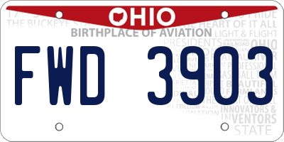 OH license plate FWD3903