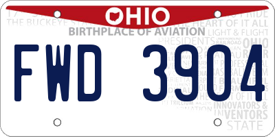 OH license plate FWD3904