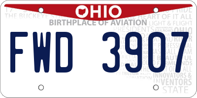 OH license plate FWD3907