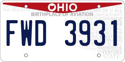 OH license plate FWD3931