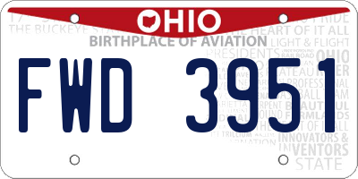 OH license plate FWD3951