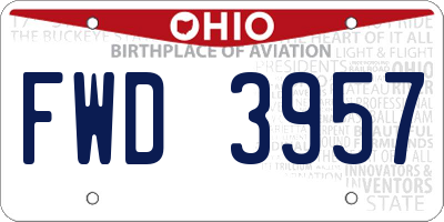 OH license plate FWD3957