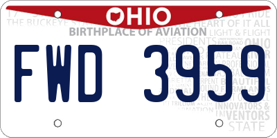 OH license plate FWD3959