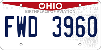 OH license plate FWD3960