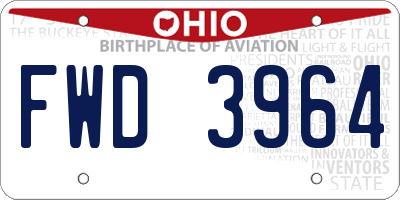 OH license plate FWD3964