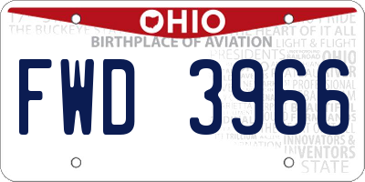 OH license plate FWD3966