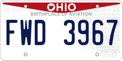 OH license plate FWD3967