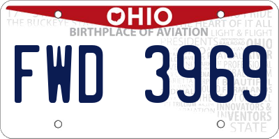 OH license plate FWD3969