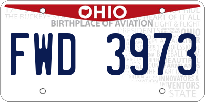 OH license plate FWD3973