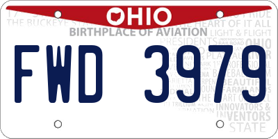 OH license plate FWD3979