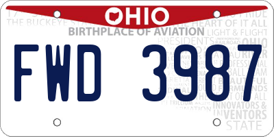 OH license plate FWD3987