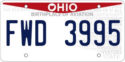 OH license plate FWD3995