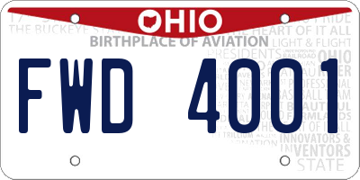 OH license plate FWD4001