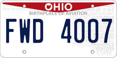 OH license plate FWD4007