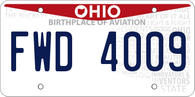 OH license plate FWD4009