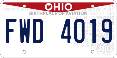 OH license plate FWD4019