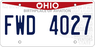 OH license plate FWD4027