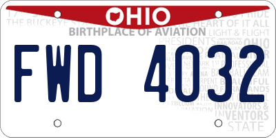 OH license plate FWD4032