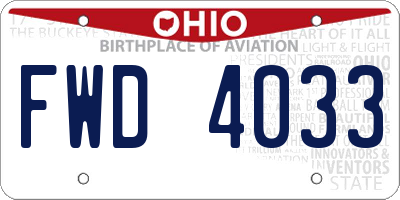 OH license plate FWD4033