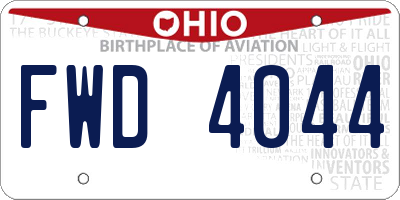 OH license plate FWD4044