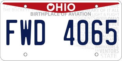 OH license plate FWD4065