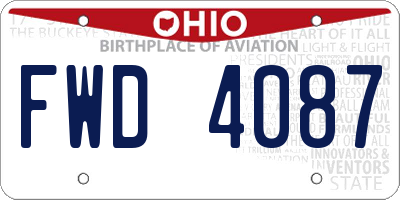 OH license plate FWD4087