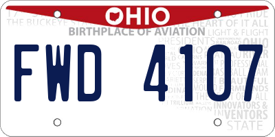 OH license plate FWD4107