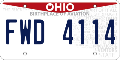OH license plate FWD4114