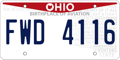 OH license plate FWD4116