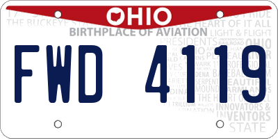 OH license plate FWD4119