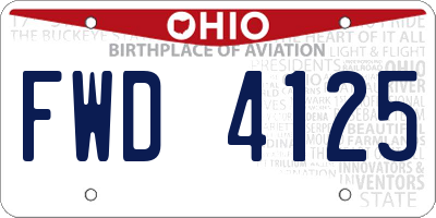 OH license plate FWD4125