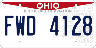 OH license plate FWD4128