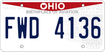 OH license plate FWD4136