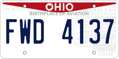 OH license plate FWD4137