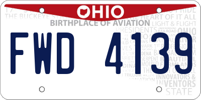 OH license plate FWD4139