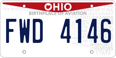 OH license plate FWD4146