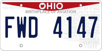 OH license plate FWD4147