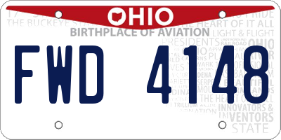 OH license plate FWD4148