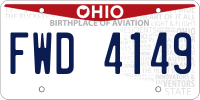 OH license plate FWD4149