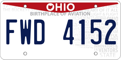 OH license plate FWD4152