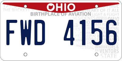 OH license plate FWD4156