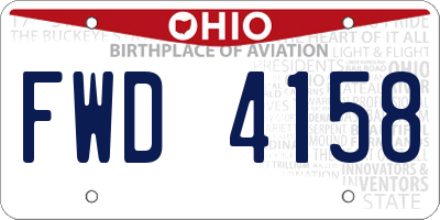 OH license plate FWD4158